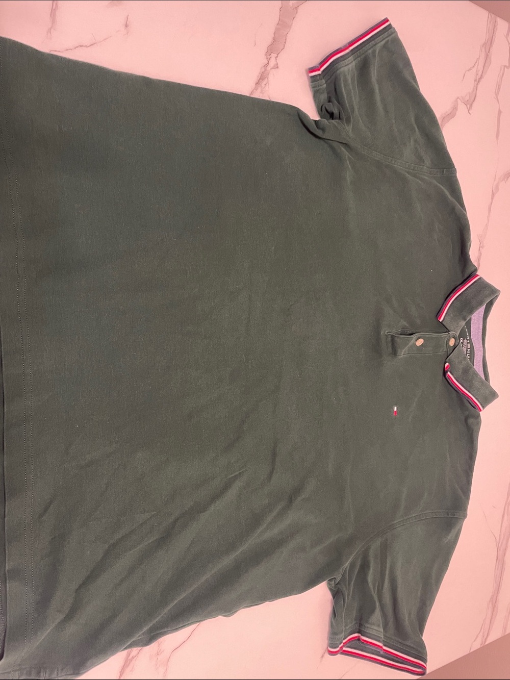 Tommy Hilfiger Dark Green Polo with Red-White-Blue